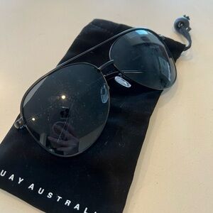 Quay Australia Vivienne Black Aviator Sunglasses